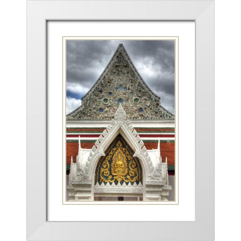 Thailand, Bangkok, Wat Bangkungthien Kang White Modern Wood Framed Art Print with Double Matting by Shimlock, Jones
