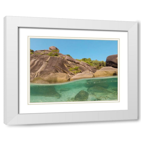 The clear water and rocks of Ko Miang island White Modern Wood Framed Art Print with Double Matting by Pitamitz, Sergio