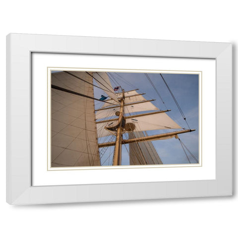 Star Clipper sailing cruise ship-Thailand White Modern Wood Framed Art Print with Double Matting by Pitamitz, Sergio