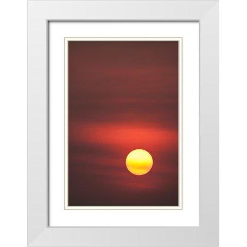 Thailand-Bangkok Sunset in a hazy sky White Modern Wood Framed Art Print with Double Matting by Haseltine, Tom