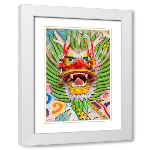 Thailand-Chonburi Province-Khao Sam Muk Shrine Dragon head sculpture White Modern Wood Framed Art Print with Double Matting by Haseltine, Tom