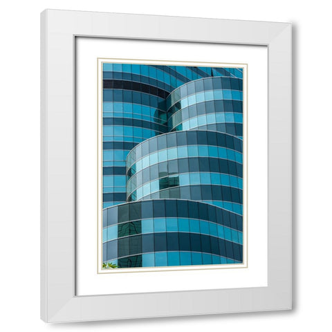 Thailand-Bangkok-Modern office building close-up White Modern Wood Framed Art Print with Double Matting by Haseltine, Tom