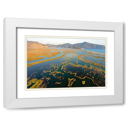 Dalyan-Koycegiz-Mugla-Turkey White Modern Wood Framed Art Print with Double Matting by Kabas, Ali
