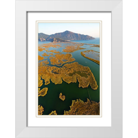 Dalyan-Koycegiz-Mugla-Turkey White Modern Wood Framed Art Print with Double Matting by Kabas, Ali