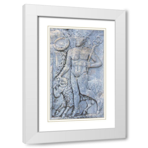 Turkey, Ephesus A Roman carving of Hermes White Modern Wood Framed Art Print with Double Matting by Noble Gardner, Nancy