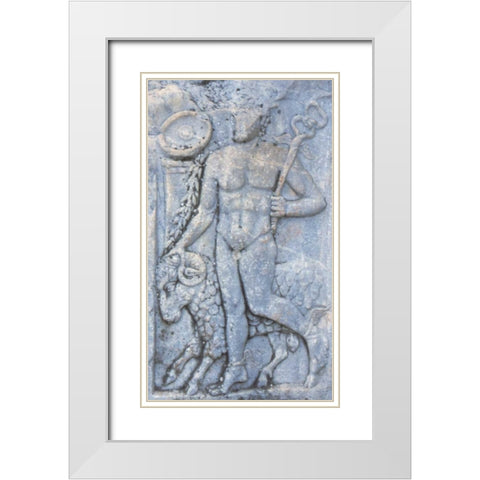 Turkey, Ephesus A Roman carving of Hermes White Modern Wood Framed Art Print with Double Matting by Noble Gardner, Nancy