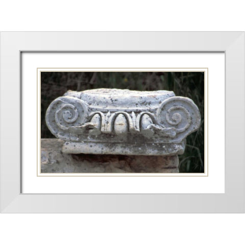 Turkey, Ephesus Roman Ionic column fragment White Modern Wood Framed Art Print with Double Matting by Noble Gardner, Nancy