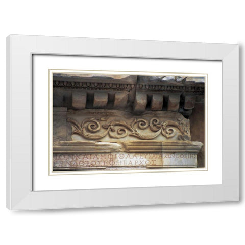 Turkey, Ephesus Roman decorative carvings White Modern Wood Framed Art Print with Double Matting by Noble Gardner, Nancy