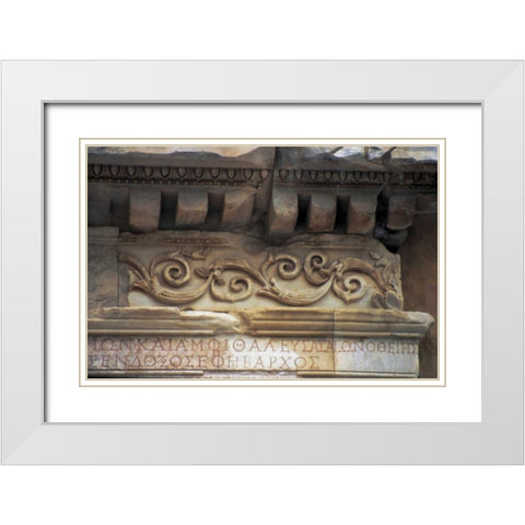 Turkey, Ephesus Roman decorative carvings White Modern Wood Framed Art Print with Double Matting by Noble Gardner, Nancy