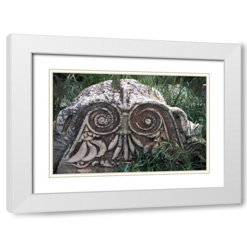 Turkey, Ephesus Ruined Roman column White Modern Wood Framed Art Print with Double Matting by Noble Gardner, Nancy