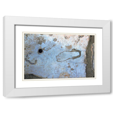 Turkey, Ephesus Crude ancient carvings White Modern Wood Framed Art Print with Double Matting by Noble Gardner, Nancy