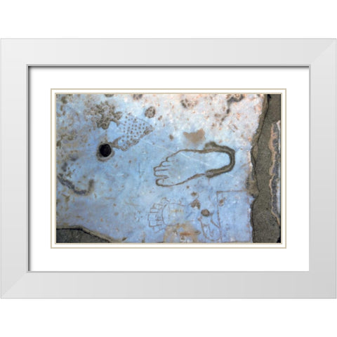 Turkey, Ephesus Crude ancient carvings White Modern Wood Framed Art Print with Double Matting by Noble Gardner, Nancy
