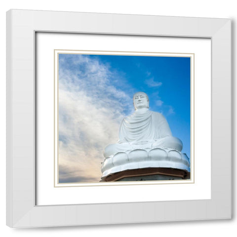 Nha Trang-South Central Vietnam-White Buddha statue White Modern Wood Framed Art Print with Double Matting by Haseltine, Tom