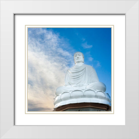 Nha Trang-South Central Vietnam-White Buddha statue White Modern Wood Framed Art Print with Double Matting by Haseltine, Tom