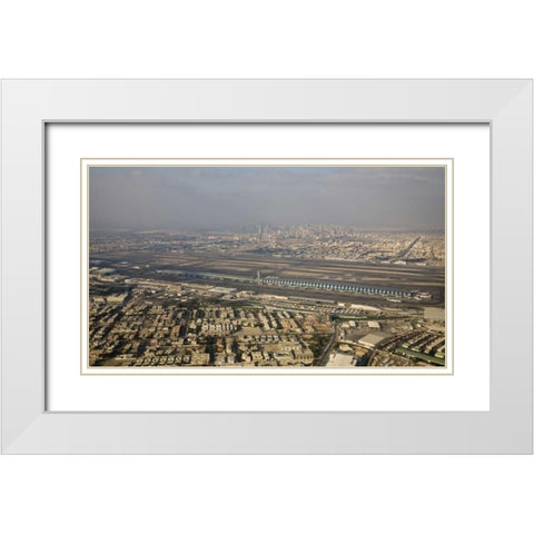 UAE, Dubai Dubai International Airport  White Modern Wood Framed Art Print with Double Matting by Young, Bill