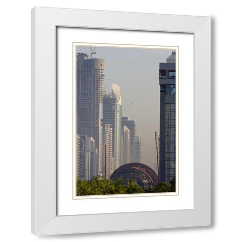 UAE, Dubai Metro station under construction White Modern Wood Framed Art Print with Double Matting by Young, Bill