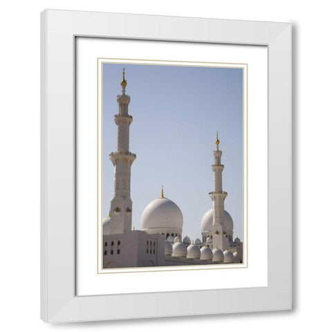 UAE, Abu Dhabi Sheikh Zayed Mosque White Modern Wood Framed Art Print with Double Matting by Young, Bill
