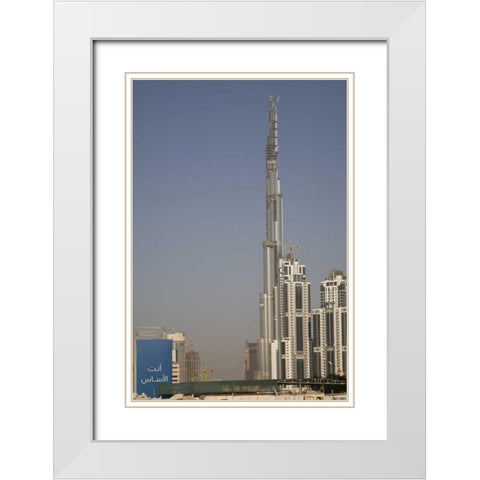 UAE, Dubai Modern architecture in a downtown White Modern Wood Framed Art Print with Double Matting by Young, Bill