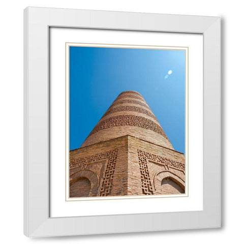 Burana Tower-a former minaret and icon of Kyrgyzstan  White Modern Wood Framed Art Print with Double Matting by Zwick, Martin