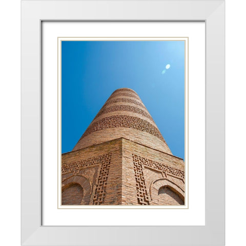 Burana Tower-a former minaret and icon of Kyrgyzstan  White Modern Wood Framed Art Print with Double Matting by Zwick, Martin
