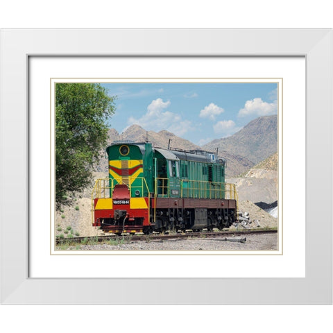 Railway for transporting coal Town Tasch Kumyr White Modern Wood Framed Art Print with Double Matting by Zwick, Martin