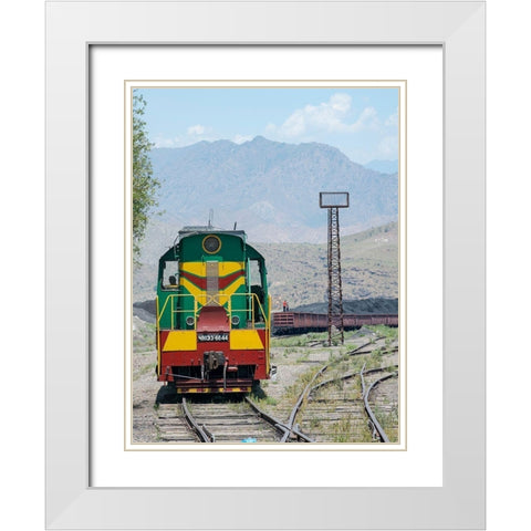 Railway for transporting coal Town Tasch Kumyr White Modern Wood Framed Art Print with Double Matting by Zwick, Martin