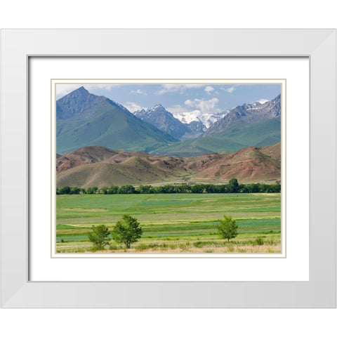 Agriculture near lake Issyk-Kul  White Modern Wood Framed Art Print with Double Matting by Zwick, Martin