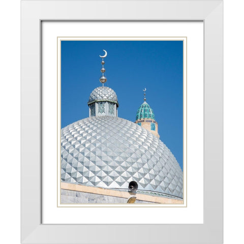 The new Sulaiman Too Mosque City Osh in the Fergana Valley White Modern Wood Framed Art Print with Double Matting by Zwick, Martin