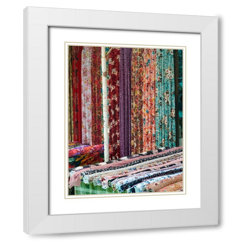 Jayma Bazaar-one of the greatest traditional markets in central Asia City Osh in the Fergana Valley  White Modern Wood Framed Art Print with Double Matting by Zwick, Martin
