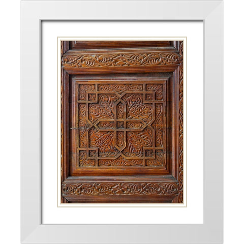 Karakhanid mausoleum dating back to the 12th century City Uzgen White Modern Wood Framed Art Print with Double Matting by Zwick, Martin