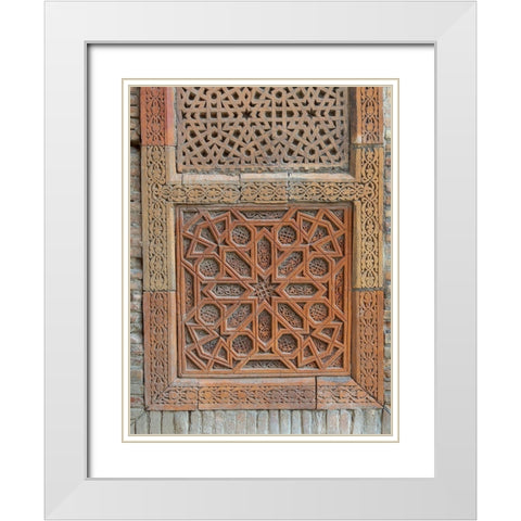 Karakhanid mausoleum dating back to the 12th century City Uzgen White Modern Wood Framed Art Print with Double Matting by Zwick, Martin