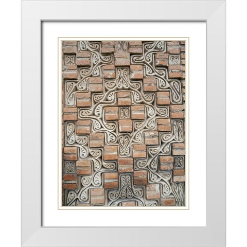 Karakhanid mausoleum dating back to the 12th century City Uzgen White Modern Wood Framed Art Print with Double Matting by Zwick, Martin