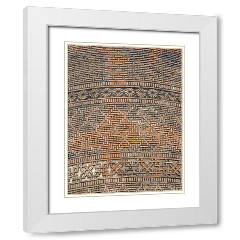Karakhanid Minaret dating back to the 12th century City Uzgen White Modern Wood Framed Art Print with Double Matting by Zwick, Martin