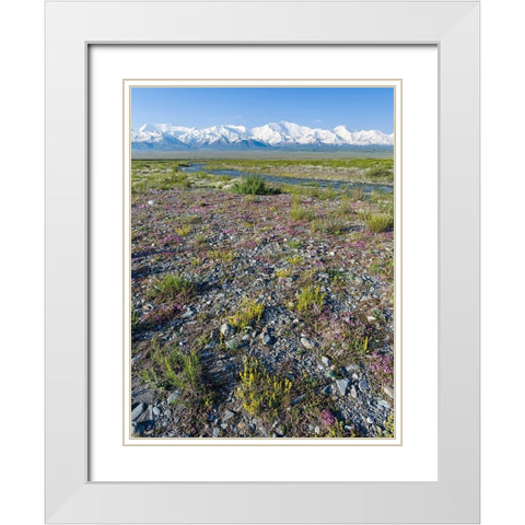 Peak Pik Lenin or Kullai abu-ali ibn Sino and Pik Dserschinski Alay Valley  White Modern Wood Framed Art Print with Double Matting by Zwick, Martin