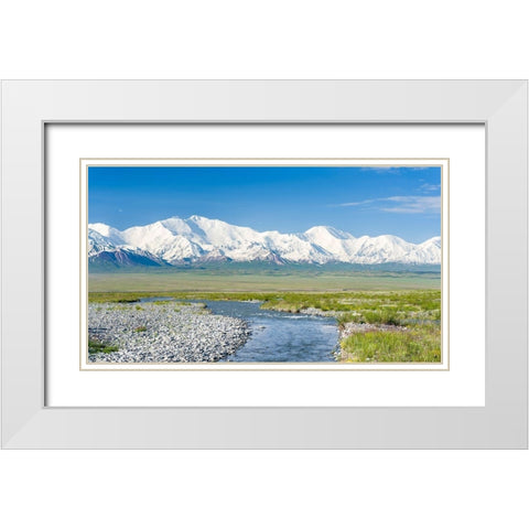 Peak Pik Lenin or Kullai abu-ali ibn Sino and Pik Dserschinski Alay Valley  White Modern Wood Framed Art Print with Double Matting by Zwick, Martin