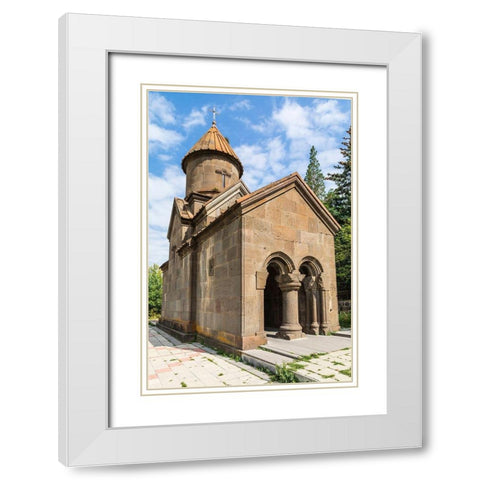 Armenia-Tsakhkadzor Kecharis Monastery Exterior view of the Church of St Harutyun-13th century White Modern Wood Framed Art Print with Double Matting by Wilson, Emily
