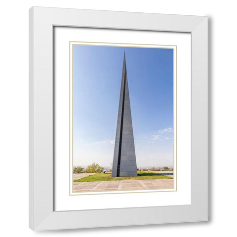 Yerevan-Armenia The Memorial Column at the Tsitsernakaberd Armenian Genocide Memorial Complex White Modern Wood Framed Art Print with Double Matting by Wilson, Emily