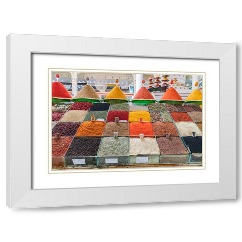 Dushanbe-Tajikistan Spices for sale at the Mehrgon Market in Dushanbe White Modern Wood Framed Art Print with Double Matting by Wilson, Emily M.