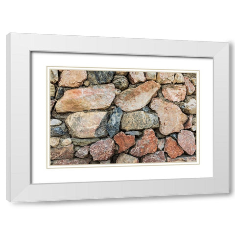 Anzob-Sughd Province-Tajikistan Stone wall in a mountain village White Modern Wood Framed Art Print with Double Matting by Wilson, Emily M.