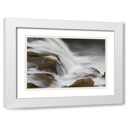 New Zealand, South Island Maruia Falls White Modern Wood Framed Art Print with Double Matting by Grall, Don