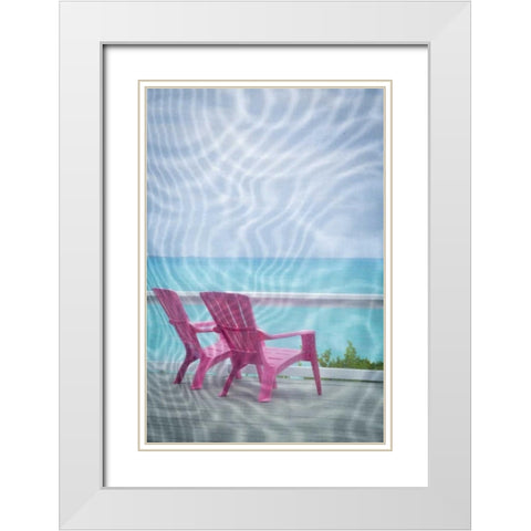 Bahamas, Little Exuma Island Deck chairs White Modern Wood Framed Art Print with Double Matting by Paulson, Don