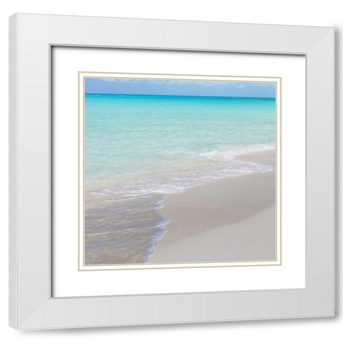 Bahamas, Little Exuma Island Ocean and beach White Modern Wood Framed Art Print with Double Matting by Paulson, Don