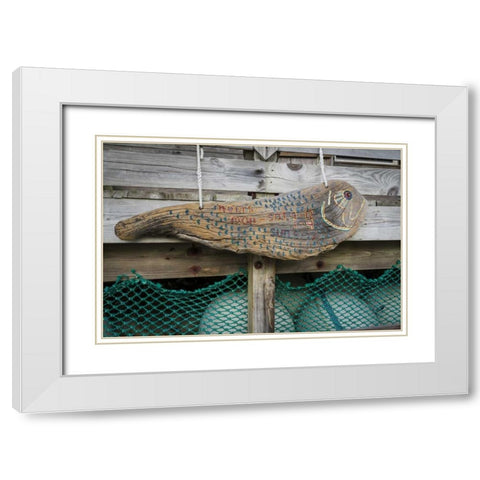 Bahamas, Exuma Island Sign at park headquarters White Modern Wood Framed Art Print with Double Matting by Paulson, Don