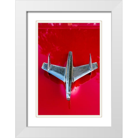 Detail of a classic blue American car in Vieja-old Habana-Havana-Cuba White Modern Wood Framed Art Print with Double Matting by Miglavs, Janis