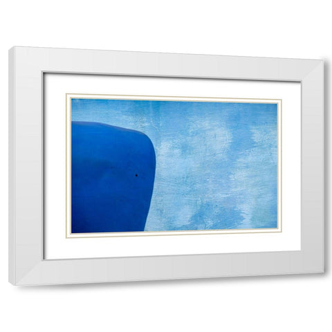 Blue front car fender next to blue painted wall in Vinales-Vinales Valley-Cuba White Modern Wood Framed Art Print with Double Matting by Miglavs, Janis