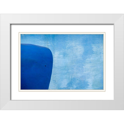 Blue front car fender next to blue painted wall in Vinales-Vinales Valley-Cuba White Modern Wood Framed Art Print with Double Matting by Miglavs, Janis