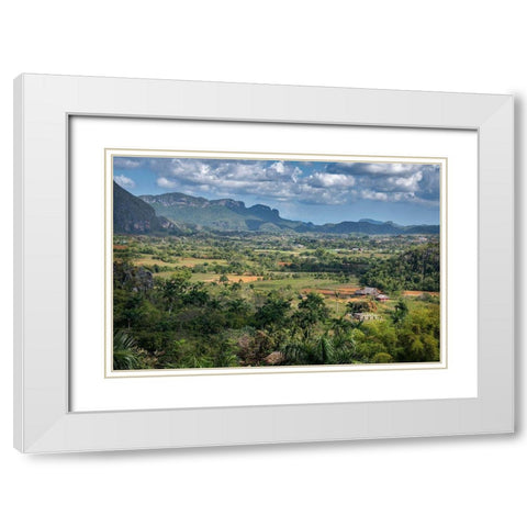 View of Vinales Valley seen from Hotel Los Jazmines viewpoint-Vinales-Cuba White Modern Wood Framed Art Print with Double Matting by Miglavs, Janis