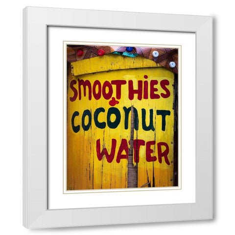 Caribbean-Grenada-Island of Carriacou Vendor sign close-up White Modern Wood Framed Art Print with Double Matting by Jaynes Gallery