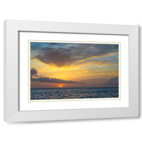 Caribbean-Grenada-Mayreau Island Caribbean sunset White Modern Wood Framed Art Print with Double Matting by Jaynes Gallery