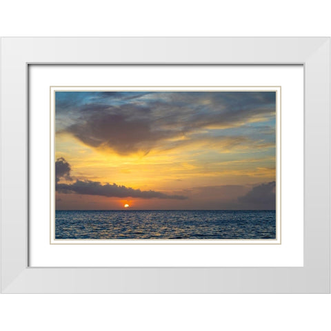 Caribbean-Grenada-Mayreau Island Caribbean sunset White Modern Wood Framed Art Print with Double Matting by Jaynes Gallery